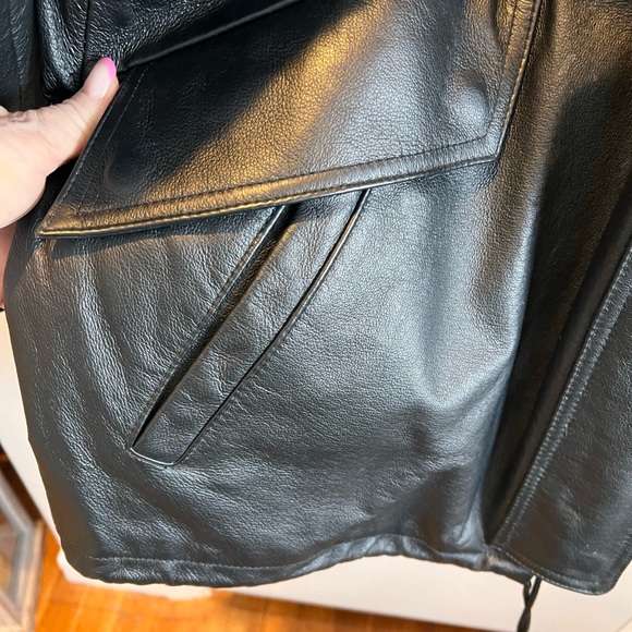 Like New Woman’s Genuine Leather Hooded Winter Jacket - Picture 5 of 11